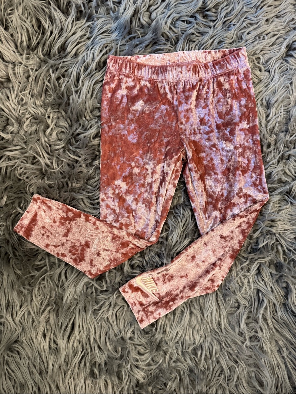 Nike Girls' Crushed Velvet Leggings - Rose Pink